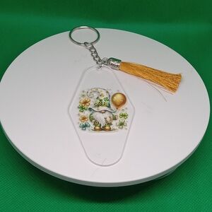 Gnome Keychain with Gold Tassel